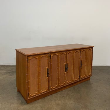 Cane and bamboo detailed credenza by Drexel 