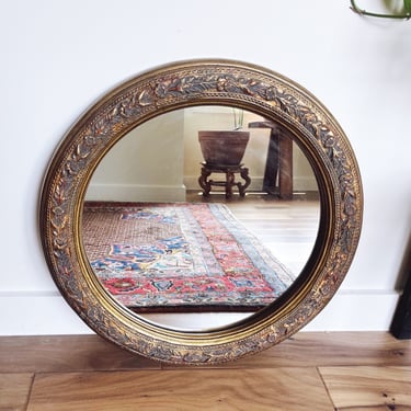 Vintage Renwil Canada Brass Circular Wall Mirror 