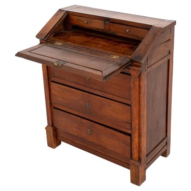 Italian Walnut Slanted Fall Front Secretary