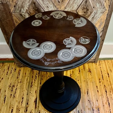 Vintage Industrial Steampunk Accent Table
