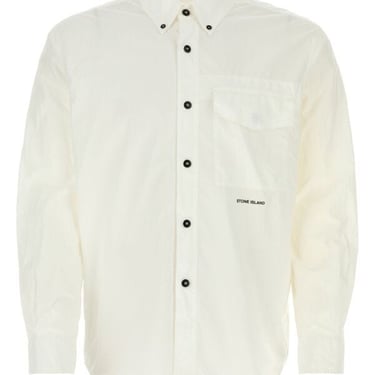 Stone Island Man White Cotton Shirt