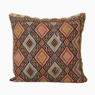 Vintage Square Sand Cicim Pillow Cover -Wool Turkish Embroid