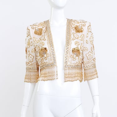 Beaded Organza Crop Jacket