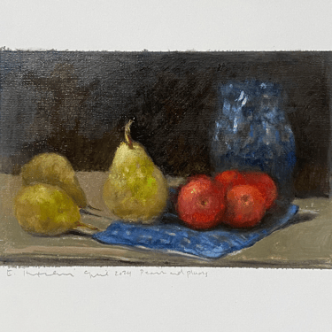 Elizabeth Hutchinson Painting - Pears & Plums