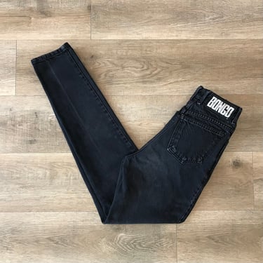 Bongo Vintage Button Fly Black Denim 90's Jeans / Size 23 