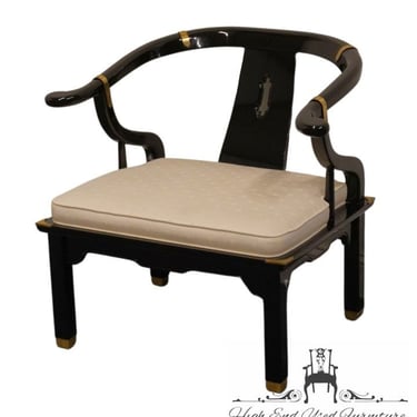 CENTURY FURNITURE Chin Hua Collection Asian Chinoiserie Black Lacquered Accent Arm Chair 3742-809 