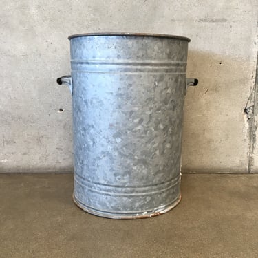 Vintage Galvanized Trash Can