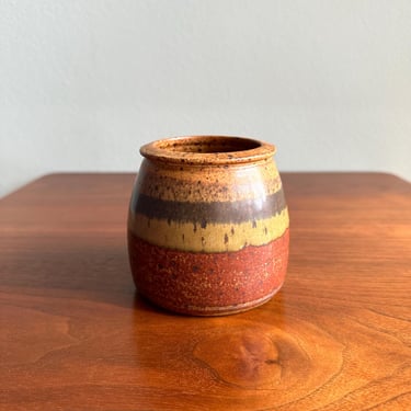 Early Tom Coleman ceramic jar, vase or pencil cup / vintage PNW pottery 