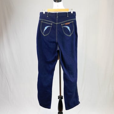 80s Embroidered Jeans - 32