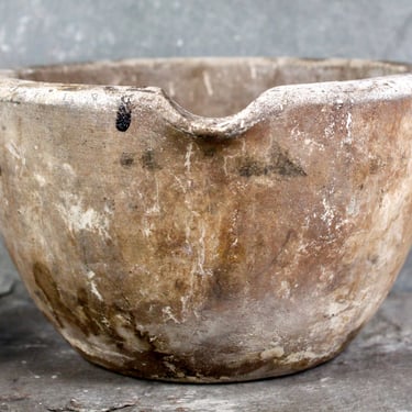Shaddock's Stone Pouring Bowl | Vintage Stoneware | Rustic Decor | Heavy Stone Bowl | Bixley Shop 