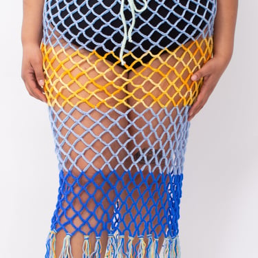Theo Bot x BRZ - Blue Lagoon Crochet Skirt