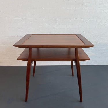 Gio Ponti Tiered Walnut Side Table For Singer &amp; Sons