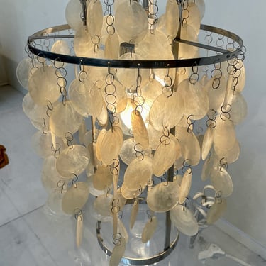 Verner Panton Style Capiz Shell Table Lamp 