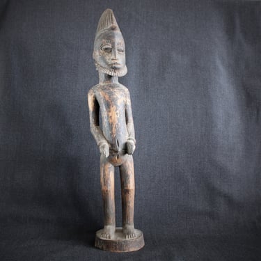 Antique African Carved Wood Deble Senufo Figure Statue Sculpture 18 1/2
