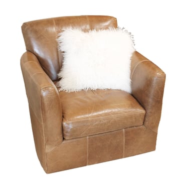 Grayson Leather Swivel Accent Chair