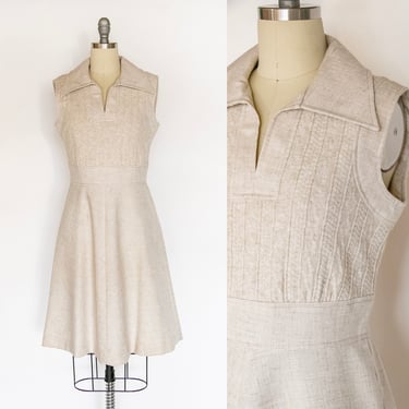 1960s Day Dress A-Line Knit Mod S 