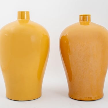 Chinese Yongzheng Mark Imperial Yellow Vases, Pair