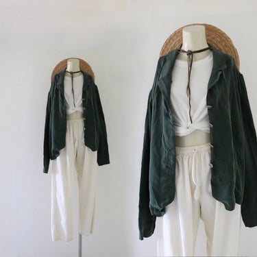 silky green shirt - jacket 