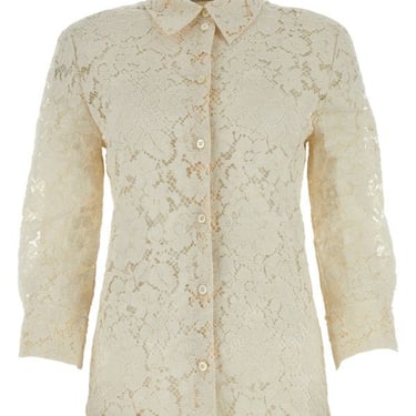 Prada Woman Ivory Lace Shirt