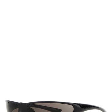 Balenciaga Women Black Nylon Blade Rectangle Sunglasses