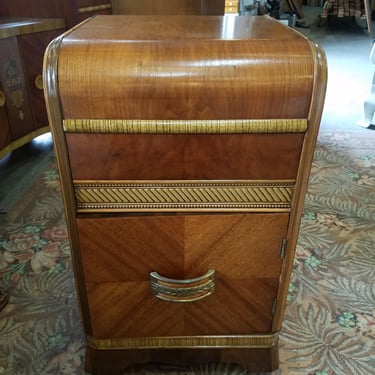 Vintage 1930s Waterfall Side Table with Casters