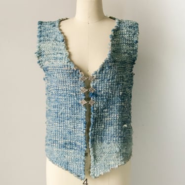 1970s Woven Wool Vest Top S 