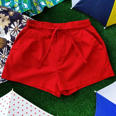 Fun Vintage 70s 80s Red Shorts with Pockets 