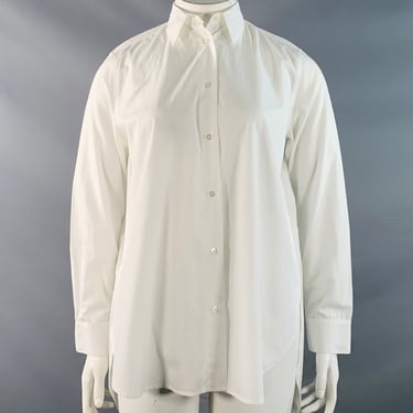 TOTOKAELO Size L White Cotton Pointed Collar Shirt