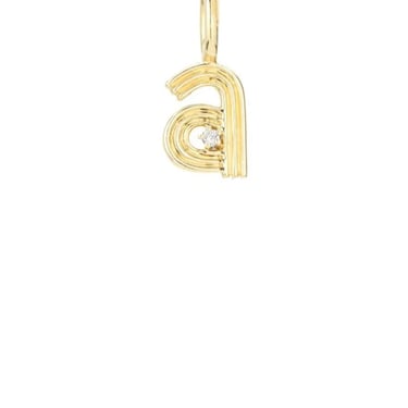 Groovy Diamond Initial Mini Bead Charm - 14K Gold