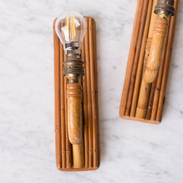 Pair of Bamboo Sconces