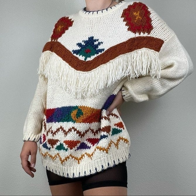 Vintage western cotton novelty sweater 