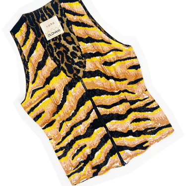 Todd Oldham F/W 1992 sequin tiger stripe vest