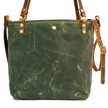 Waxed Canvas Bag | Tote Bag | Crossbody Bag | Small | Made in USA | The Small Original Minimalist Tote 