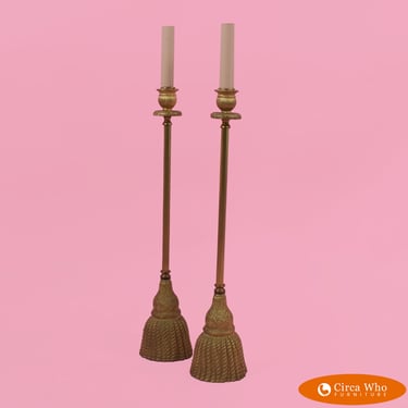 Pair of Gold Tassel Table Lamps