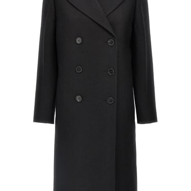 Prada Women Satin Insert Double-Breasted Coat