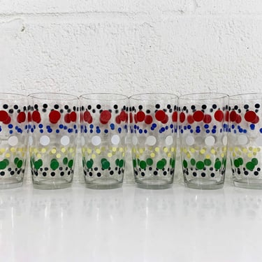 Vintage Rainbow Striped Juice Glasses Retro Primary Stripe | Check Engine  Vintage - Washington, DC | ATTIC