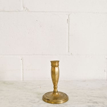 antique french brass pillar candlestick