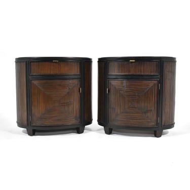Pair of Oval Nightstands by McGuire