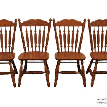 Set of 4 AMISH OAK GALLERY Salem, Sd Solid Oak Rustic Country French Dining Side Chairs 