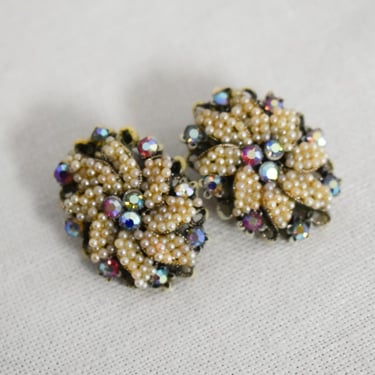 1950s Featherweights Embellished Clip Earrings 