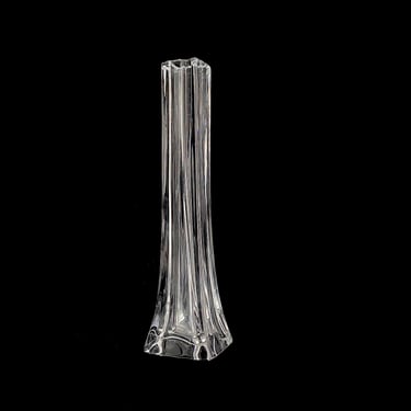 Vintage Fine Modernist French Crystal Art Glass DAUM France Vase 11" Tall  Modern Design 