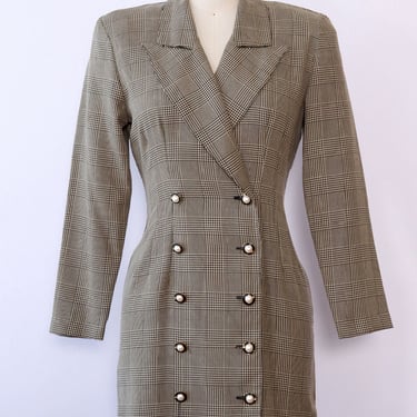 La Belle Glen Plaid Blazer Dress S