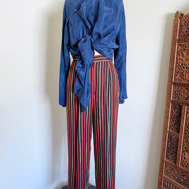 Vintage Striped High Waisted Trousers by Bob Mackie, 26