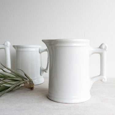 Antique Ironstone Pitcher Milk Jug Small Pitcher Ironstone Collector White Cream Wedding Display Modern Country Farmhouse 