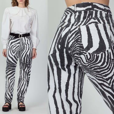 80s 90s Zebra Print Jeans - Medium, 30