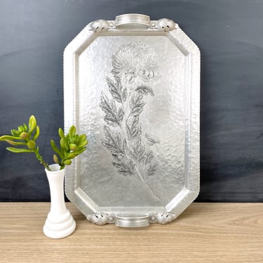 Continental Silverlook Chrysanthemum tray - #755 - mid century aluminum 