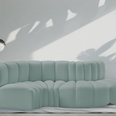 New Orleans Modular Sofa in Mint Faux Leather