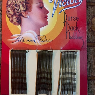 Vintage 1930s 40s Deadstock NOS Hair Bobby Pins Victory Purse Pack Bobbies 