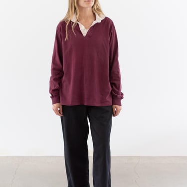 Vintage Cranberry Rugby Shirt | Athletic Henley Thermal | J. Crew Cotton | L 