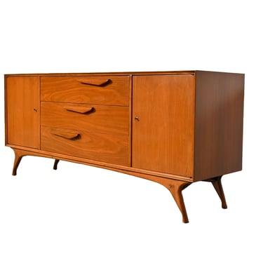 Walnut Credenza  Long Dresser Kagan Style Mid Century Modern 
